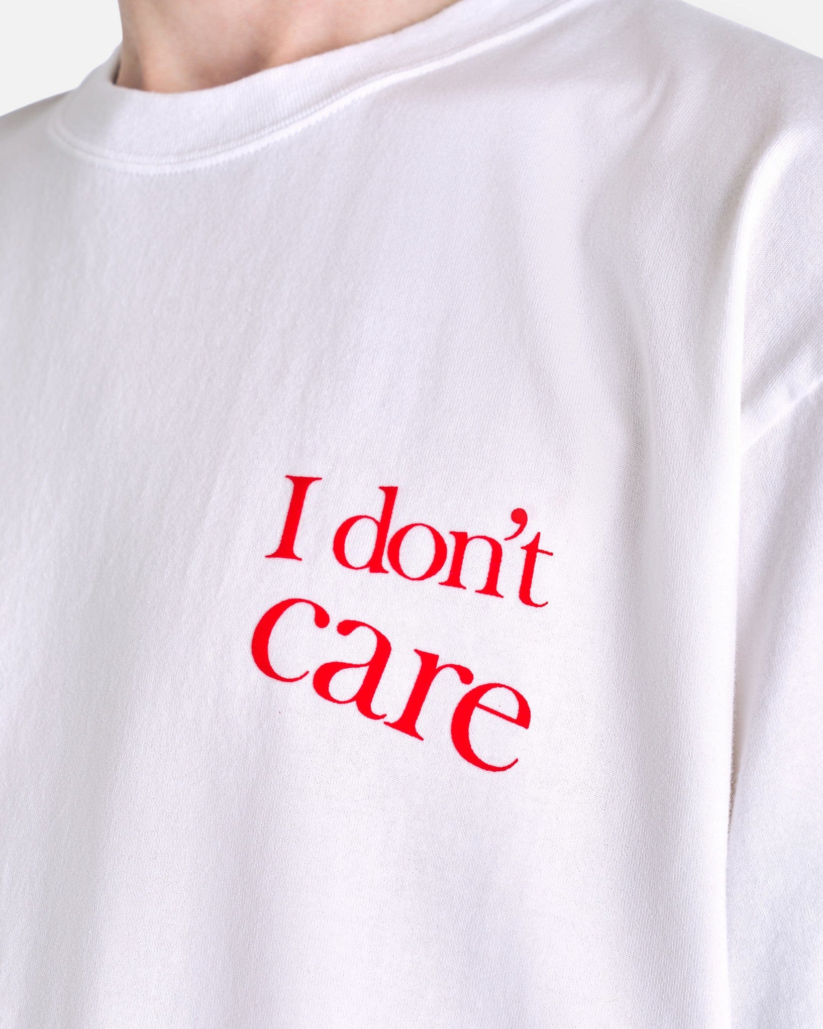 UNDERCOVER Men's T-Shirts 'I Don't Care' Graphic T-Shirt in White