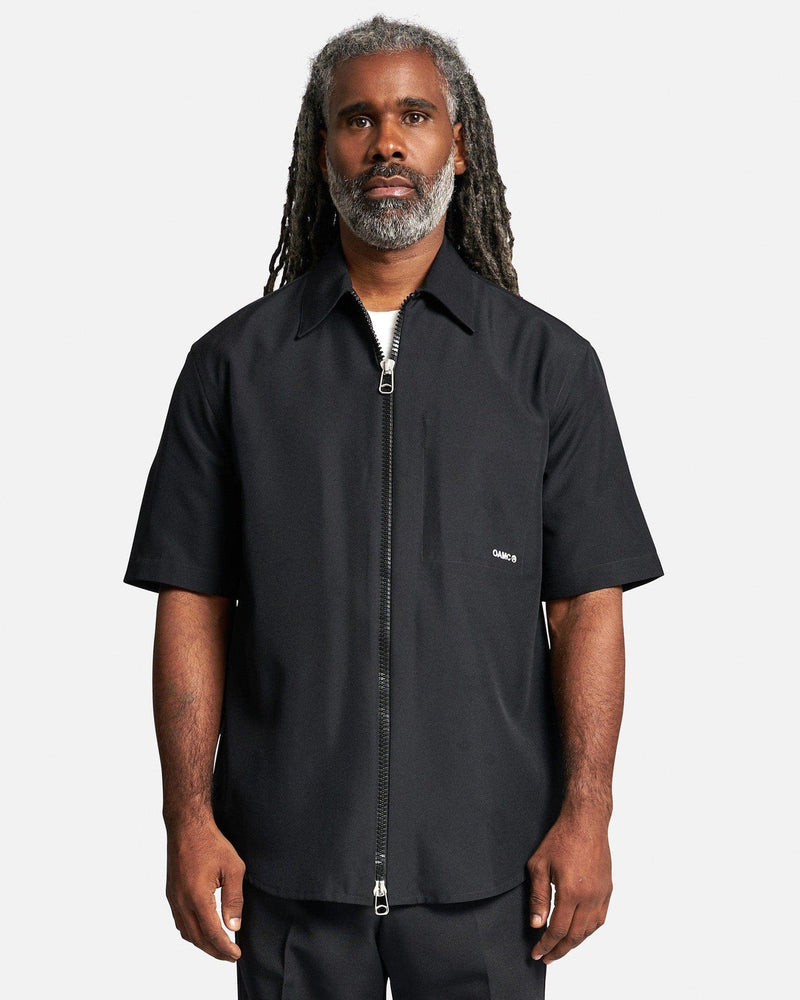 OAMC Men's Shirts Ian Shirt Short Sleeved in Black