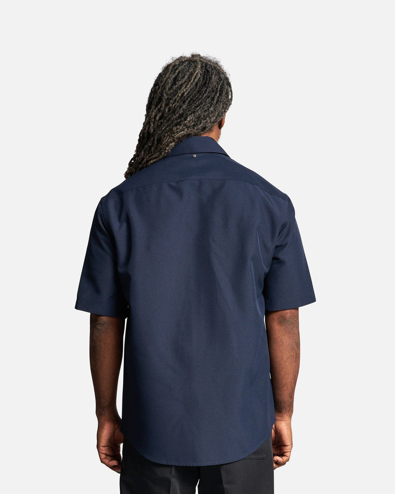 OAMC Men's Shirts Ian Shirt Short Sleeved in Navy