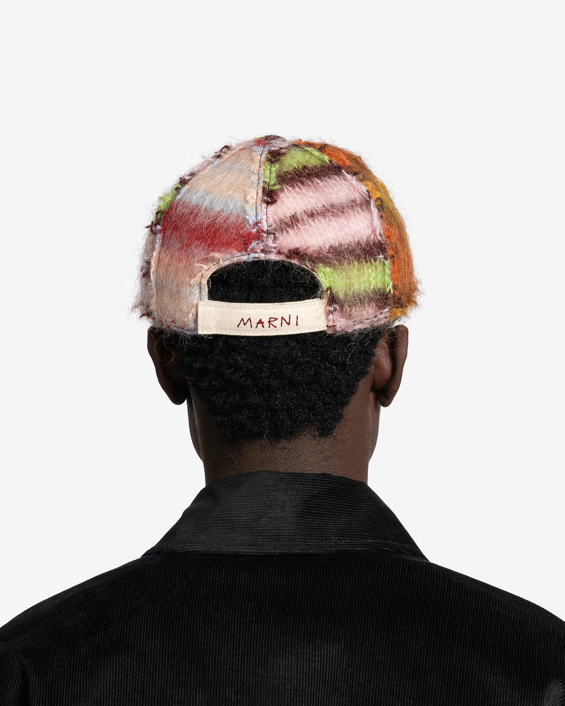 Marni Men's Hats Iconic Brushed Stripes Hat in Multi