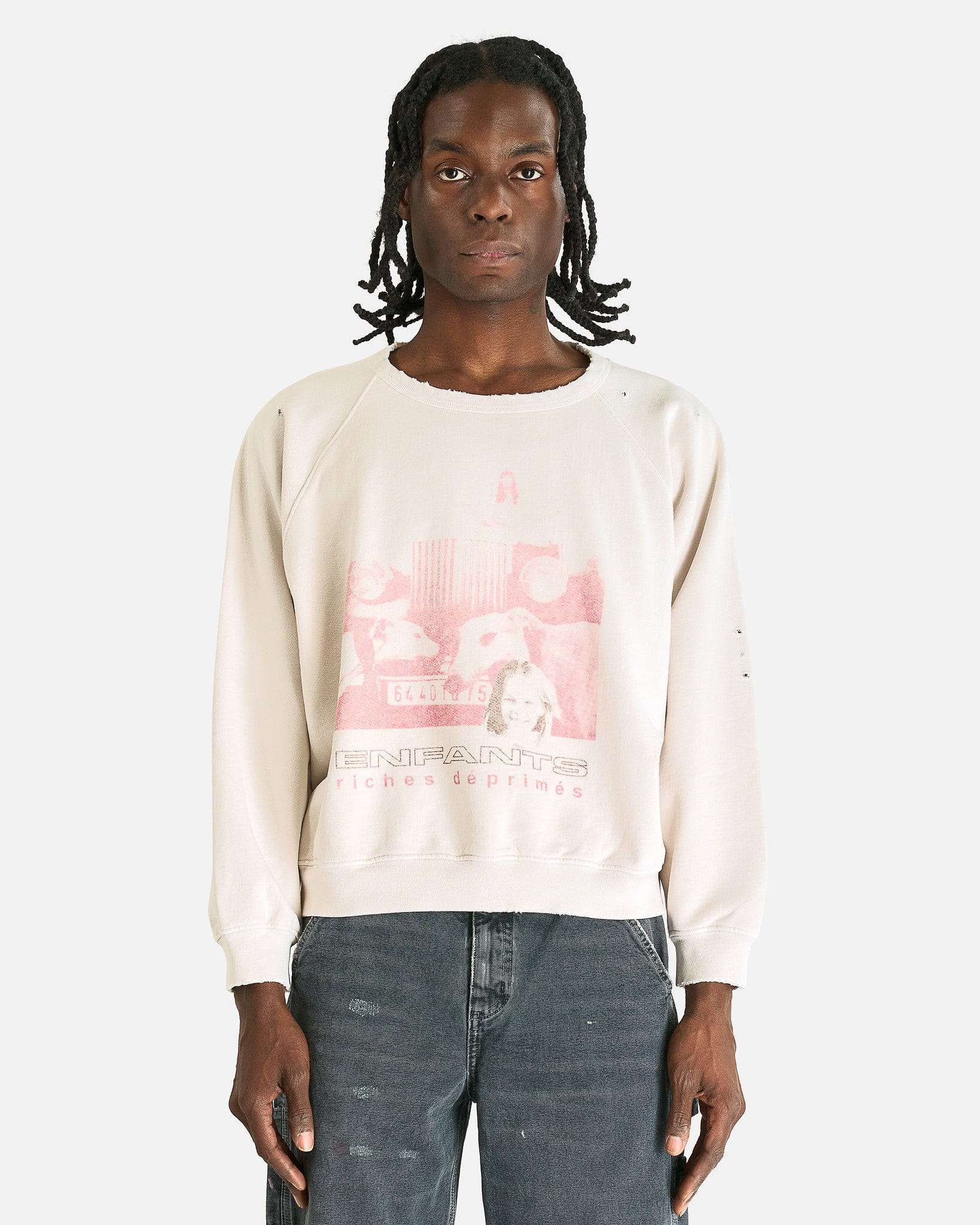Enfants Riches Deprimes Men's Sweatshirts Incandescent Raglan Sweatshirt in Dirty White
