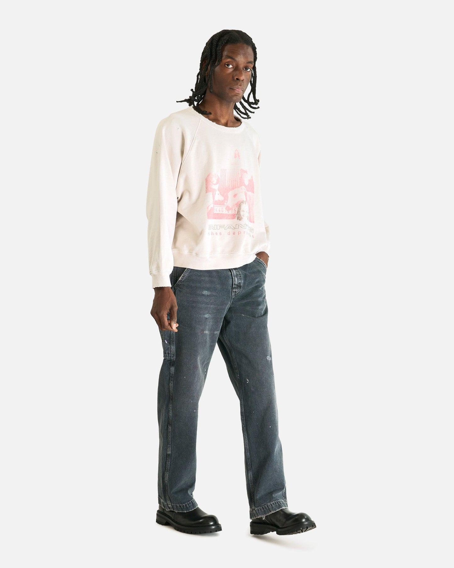 Enfants Riches Deprimes Men's Sweatshirts Incandescent Raglan Sweatshirt in Dirty White