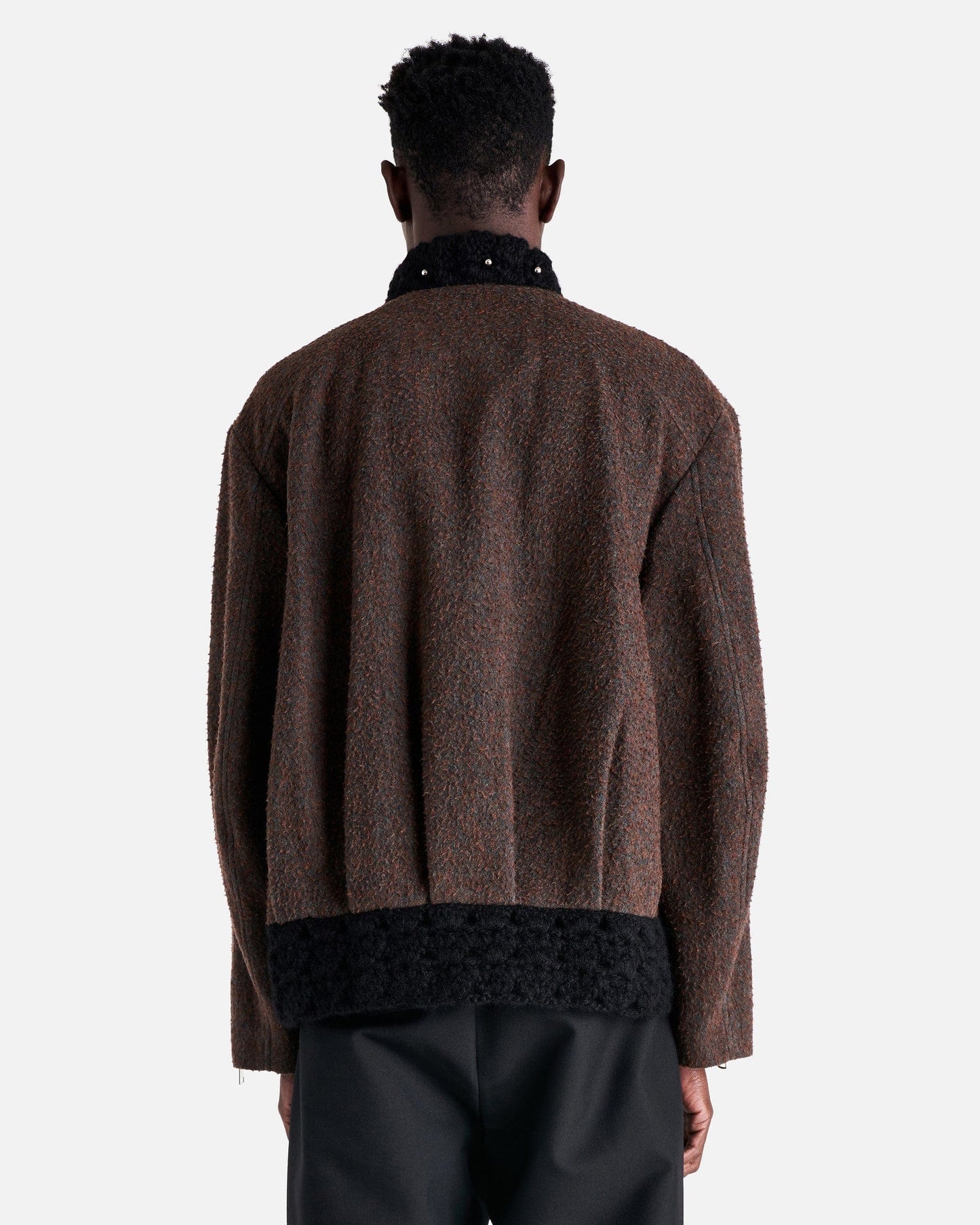 NAMACHEKO Men's Jackets Ipstone Bomber Jacket in Slate Blue/Speckled Burgundy