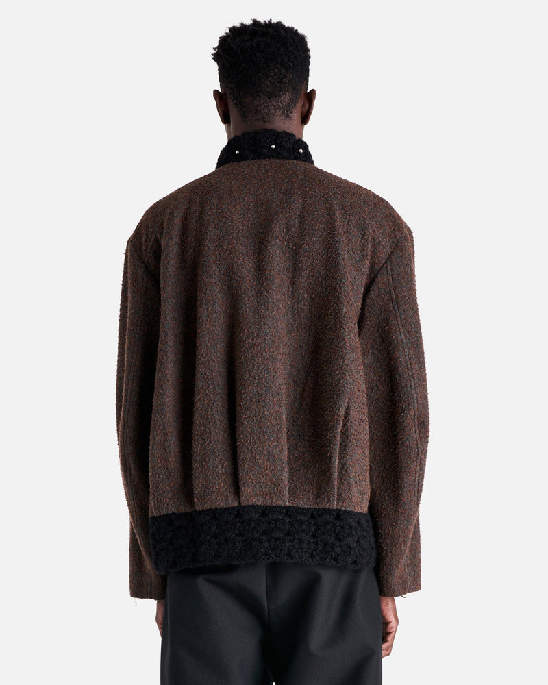 NAMACHEKO Men's Jackets Ipstone Bomber Jacket in Slate Blue/Speckled Burgundy