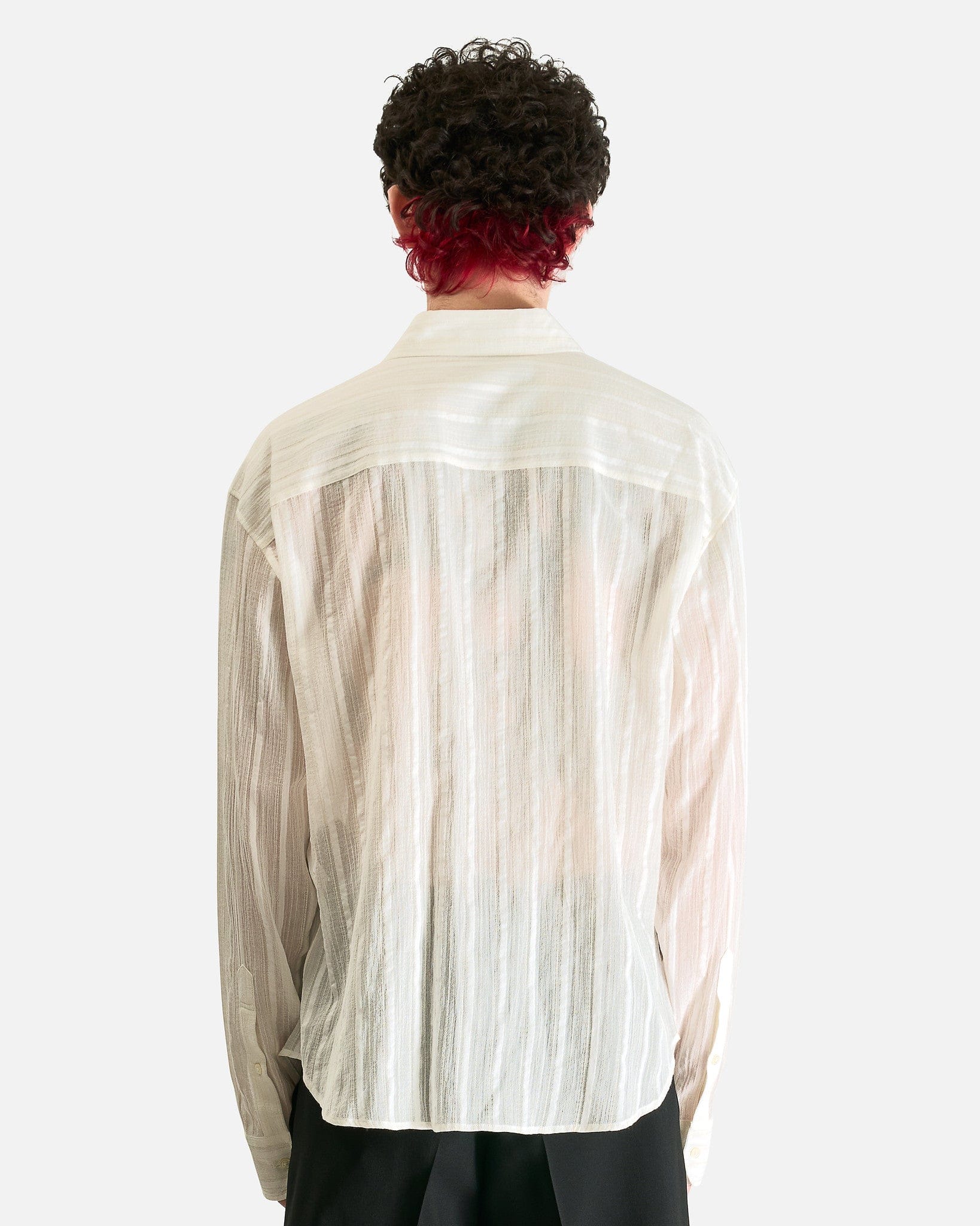 Ann Demeulemeester Men's Shirts Isak Twisted Closure Shirt in Natural White