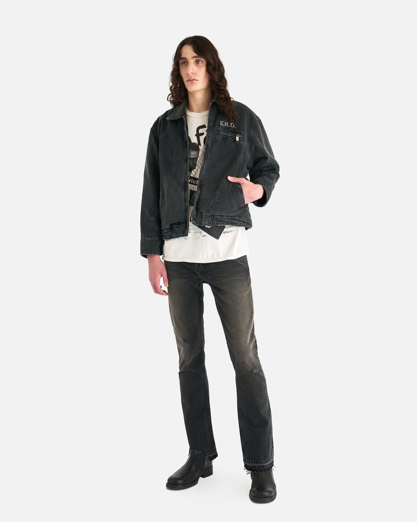 Enfants Riches Deprimes Men's Jackets Italian Romance Zip Jacket in Black/White