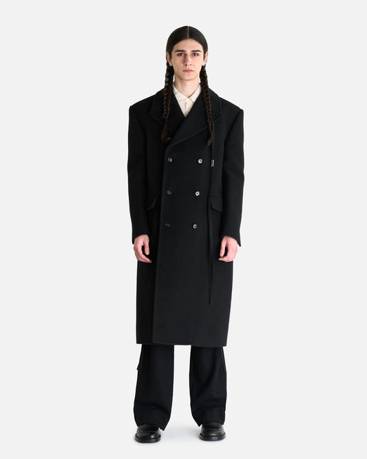 Ann Demeulemeester Men's Coats Jake High Comfort Coat in Black