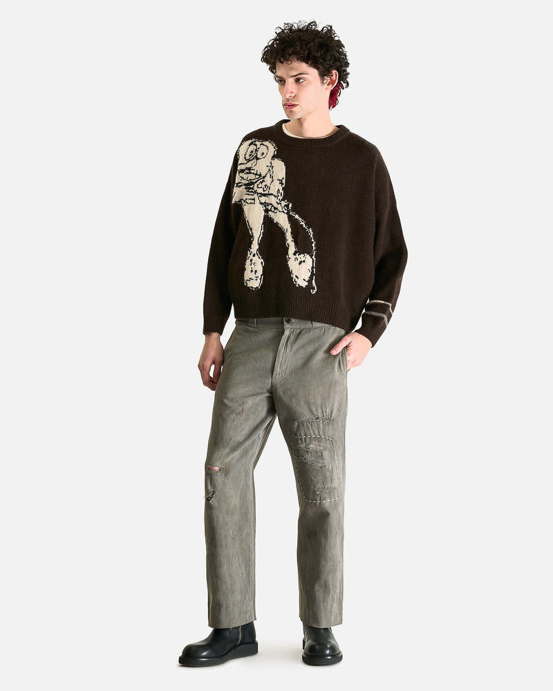 Enfants Riches Deprimes Men's Sweater Jean D. Sweater in Brown/Ivory