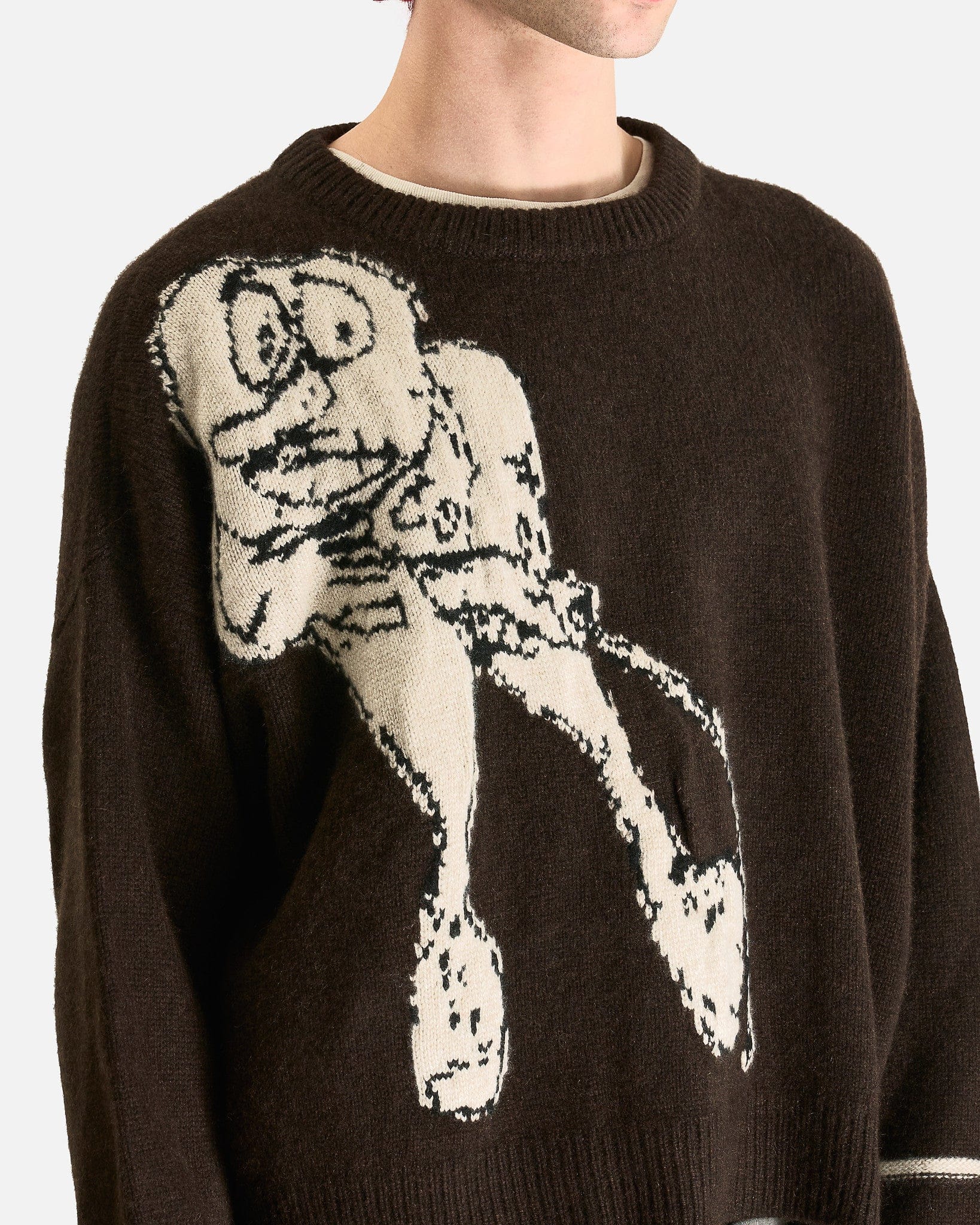 Enfants Riches Deprimes Men's Sweater Jean D. Sweater in Brown/Ivory