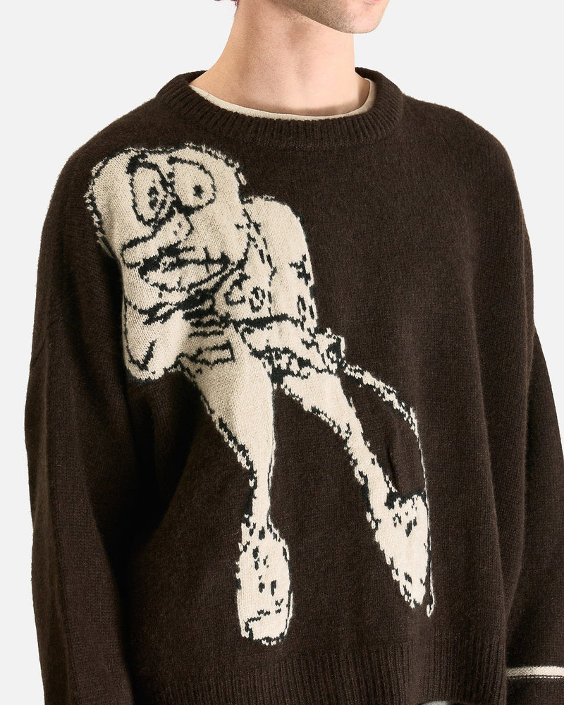 Enfants Riches Deprimes Men's Sweater Jean D. Sweater in Brown/Ivory