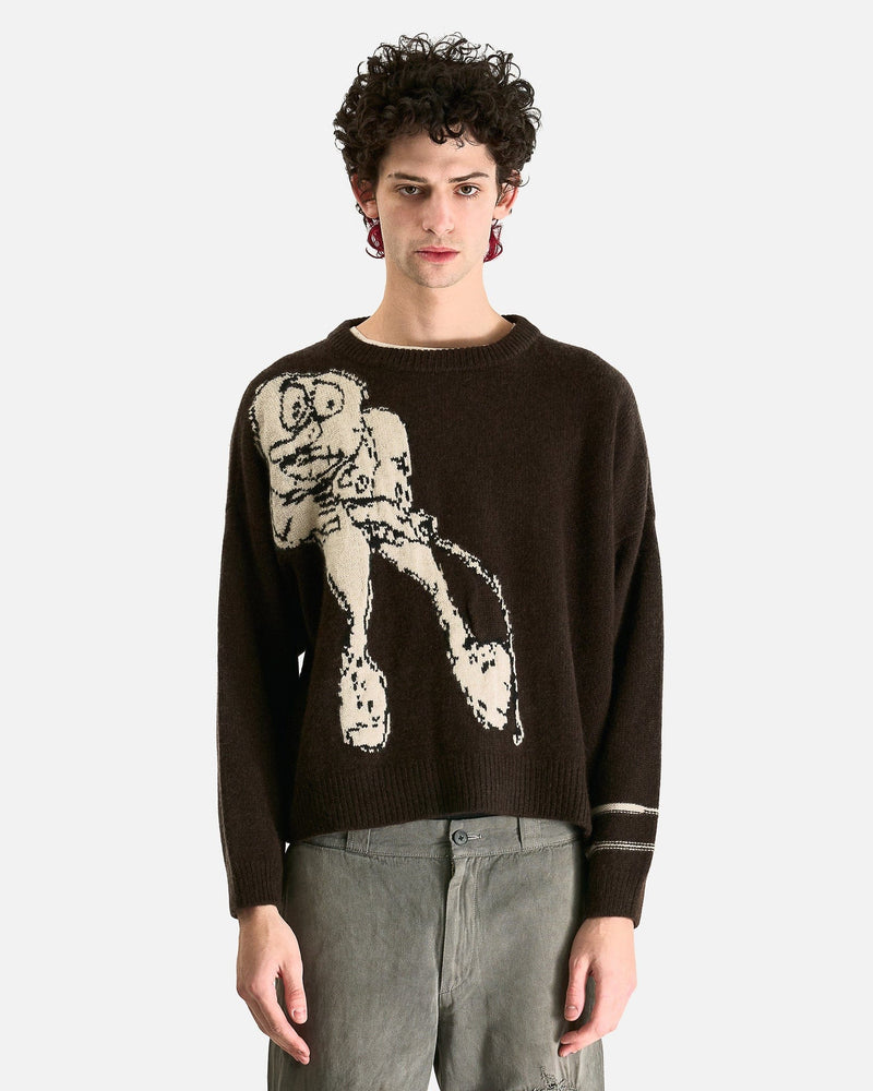 Enfants Riches Deprimes Men's Sweater Jean D. Sweater in Brown/Ivory