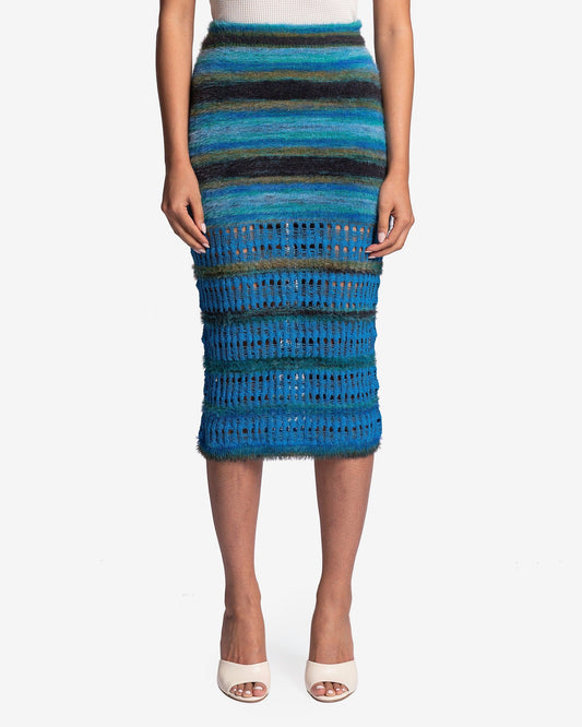 Andersson Bell Women Skirts Jenny Bubble Stripe Knit Skirt in Space Blue