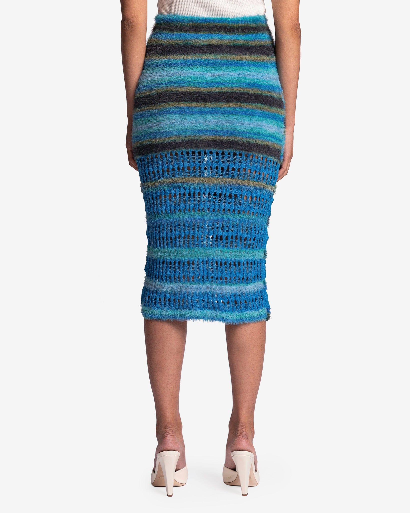 Andersson Bell Women Skirts Jenny Bubble Stripe Knit Skirt in Space Blue