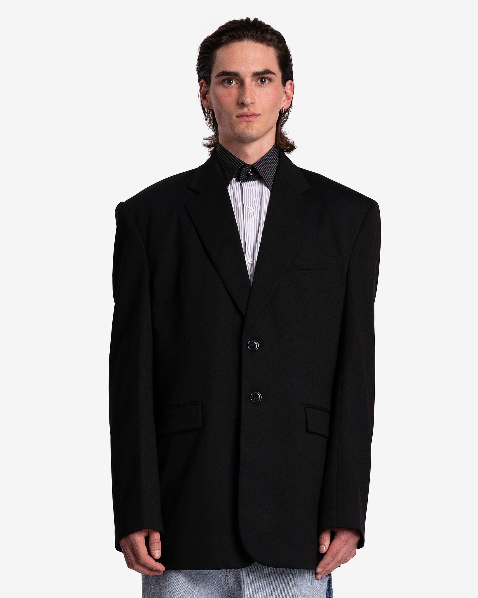 VETEMENTS Men's Jackets Jersey Tailored Jacket in Black