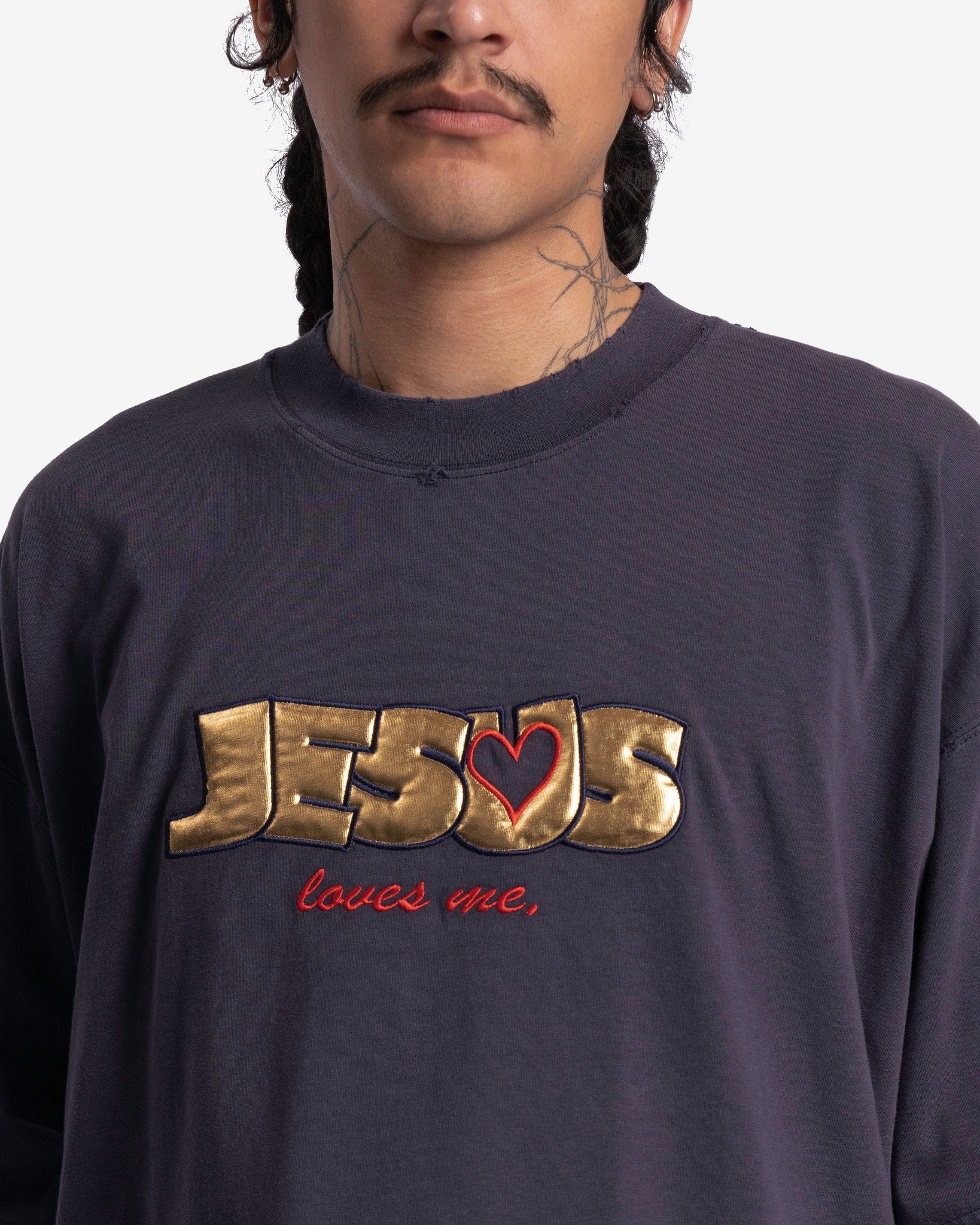 Jesus Loves You T-Shirt in Faded Navy