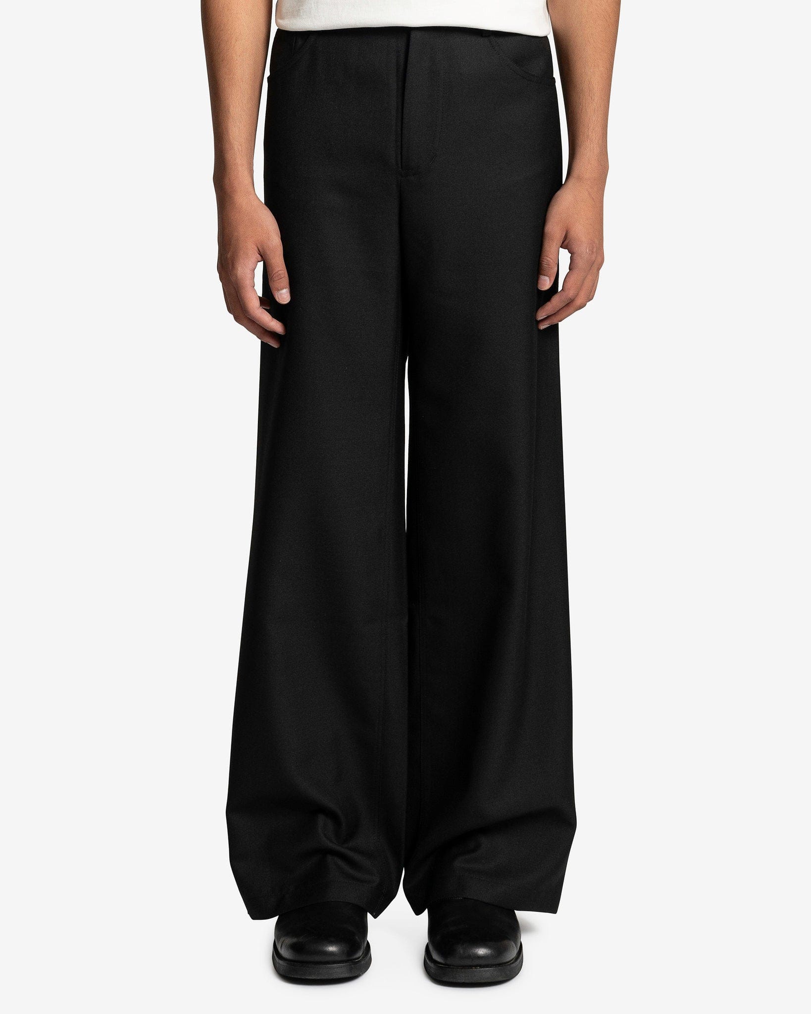 Séfr Men's Pants Jiro Trouser in Black Wool