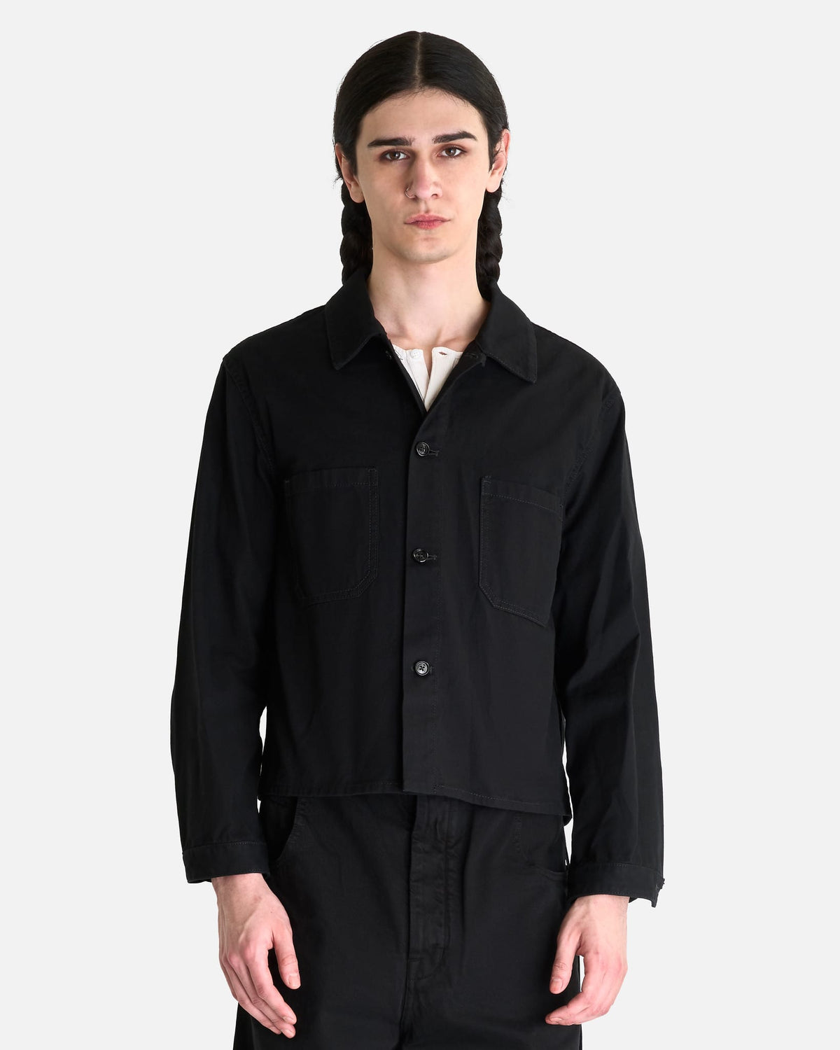 Ann Demeulemeester Men's Shirts Juel Boxy Overshirt in Black