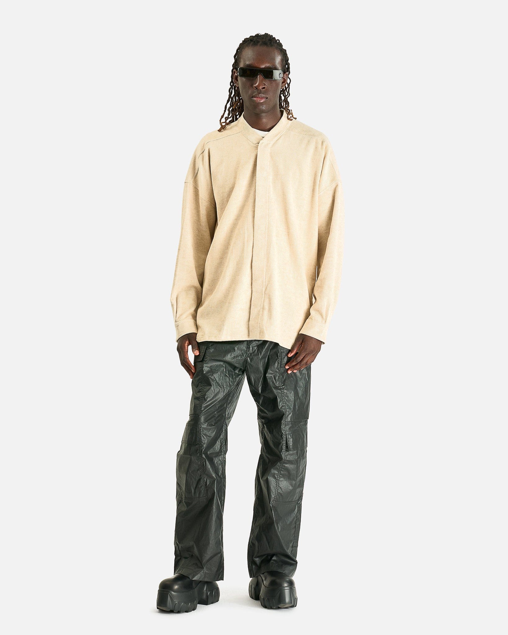 Rick Owens Men's Shirts Jumbo Faun Shirt in Natural