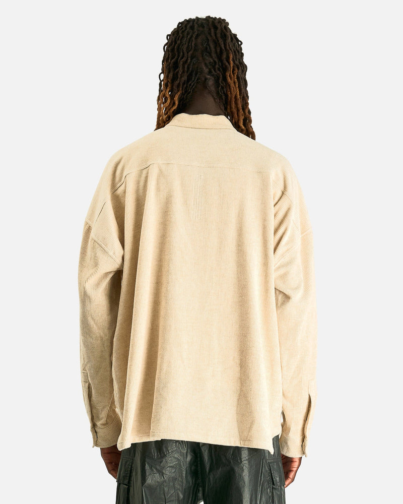 Rick Owens Men's Shirts Jumbo Faun Shirt in Natural
