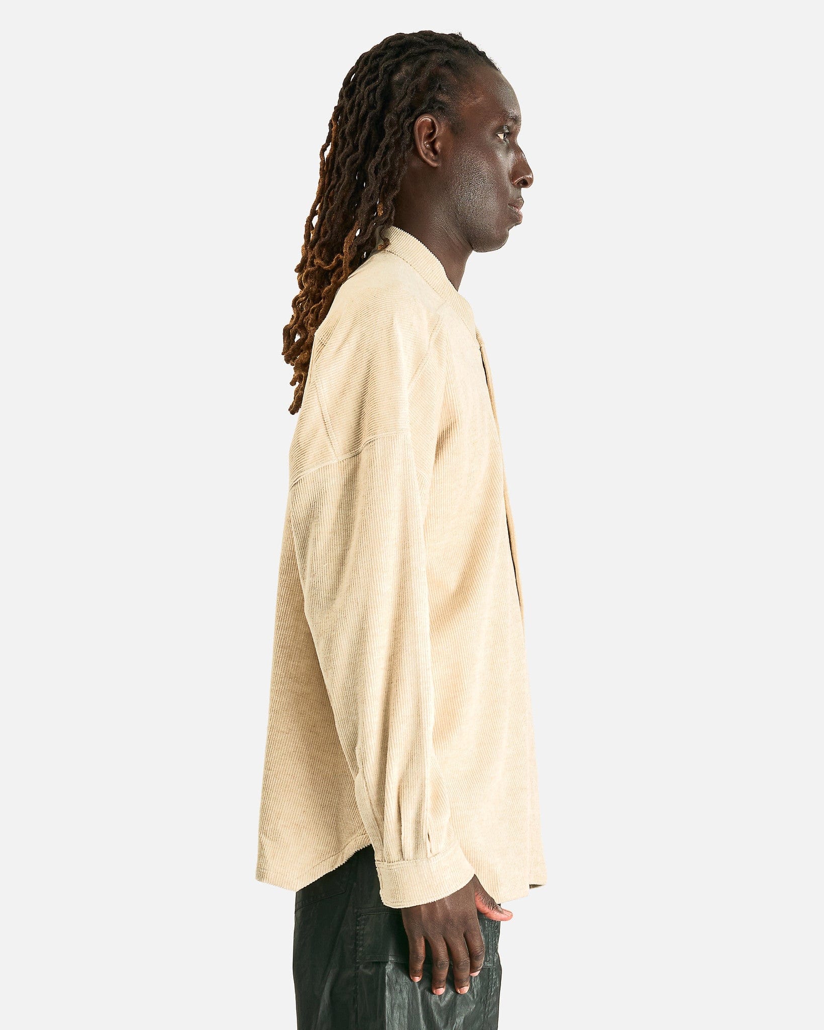 Rick Owens Men's Shirts Jumbo Faun Shirt in Natural