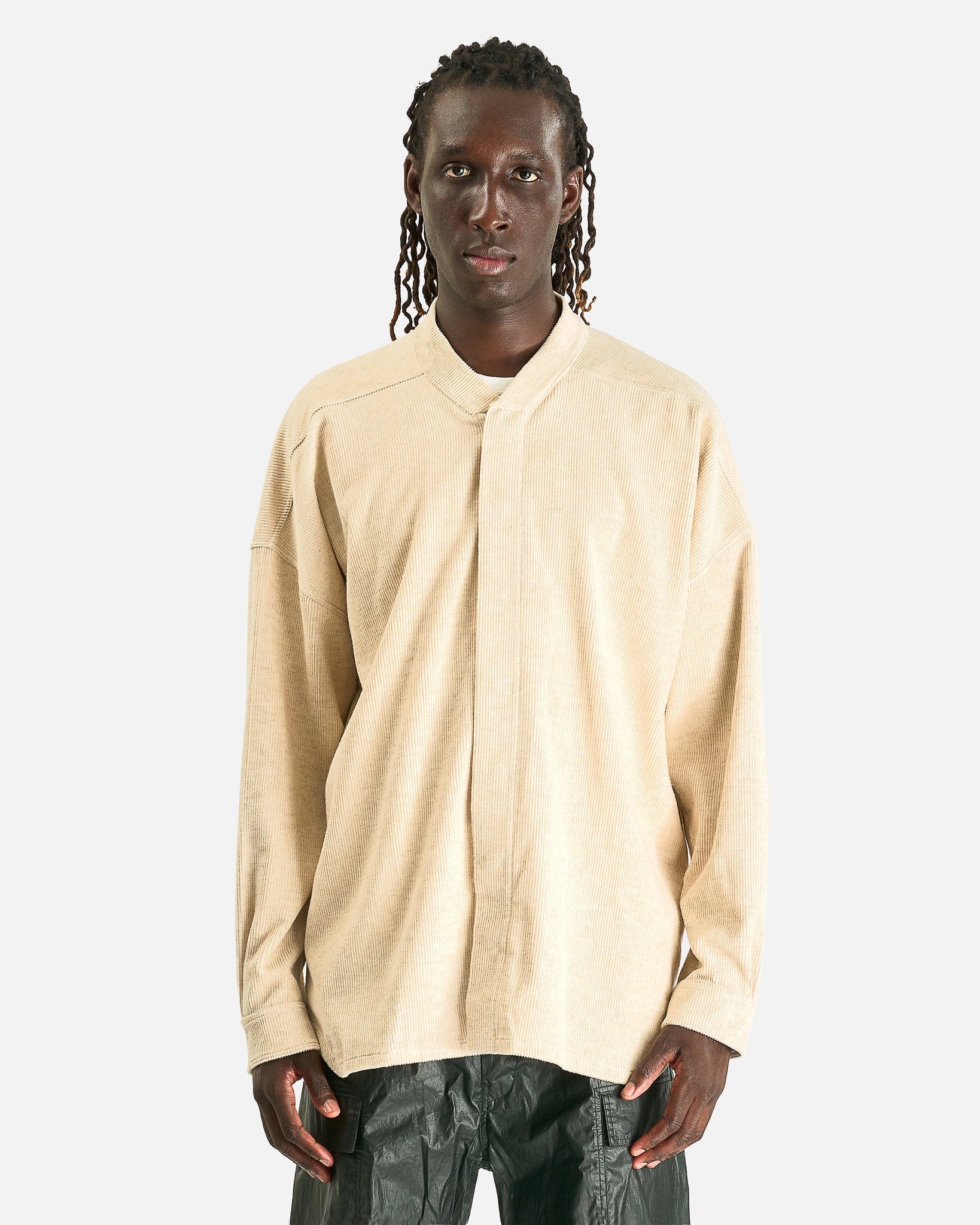 Rick Owens Men's Shirts Jumbo Faun Shirt in Natural