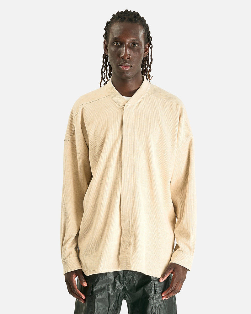 Rick Owens Men's Shirts Jumbo Faun Shirt in Natural