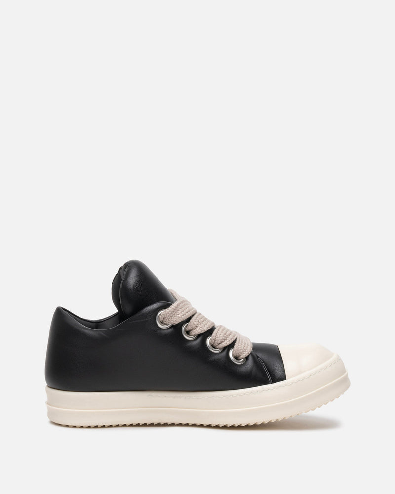Rick Owens Men's Sneakers Jumbo Lace Padded Low Ramones in Black/Milk