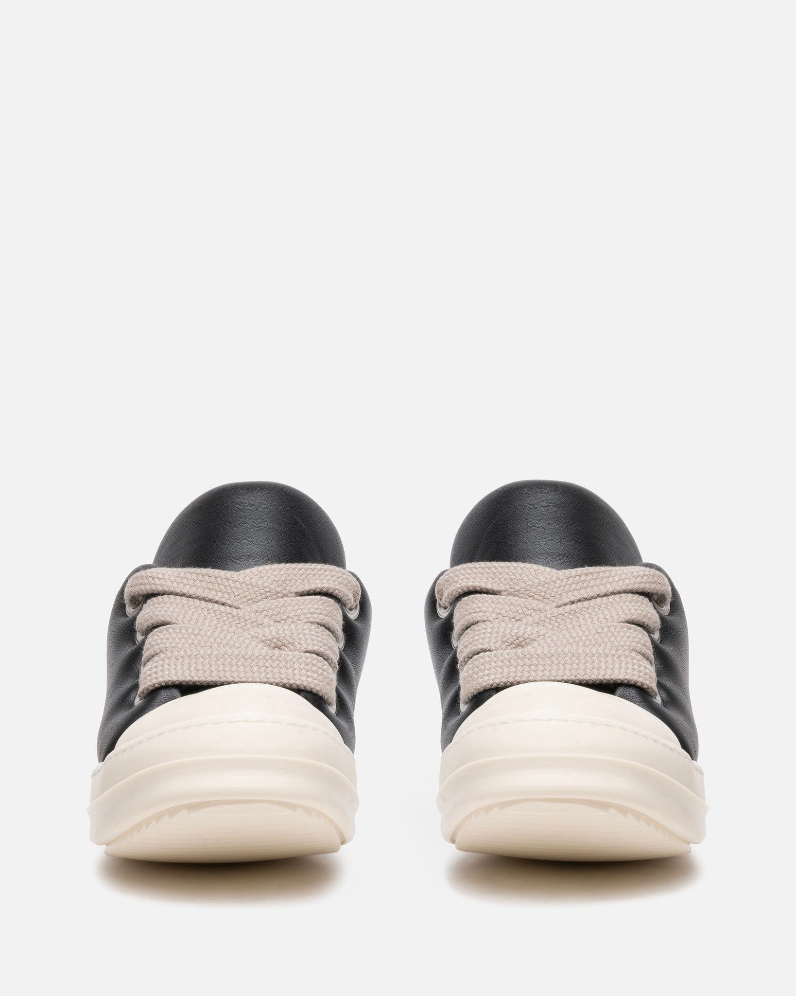 Rick Owens Men's Sneakers Jumbo Lace Padded Low Ramones in Black/Milk