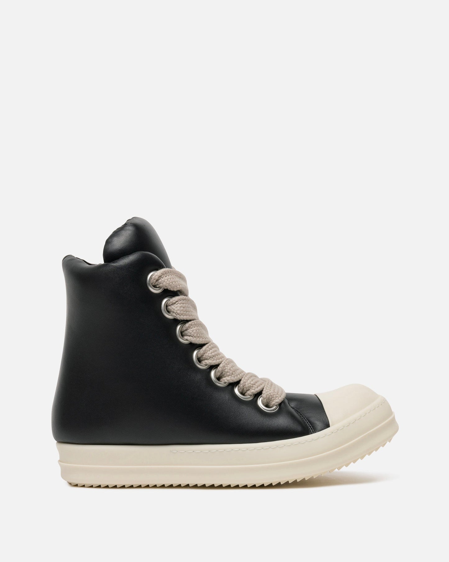 Rick Owens Men's Sneakers Jumbo Lace Padded Ramones in Black/Milk