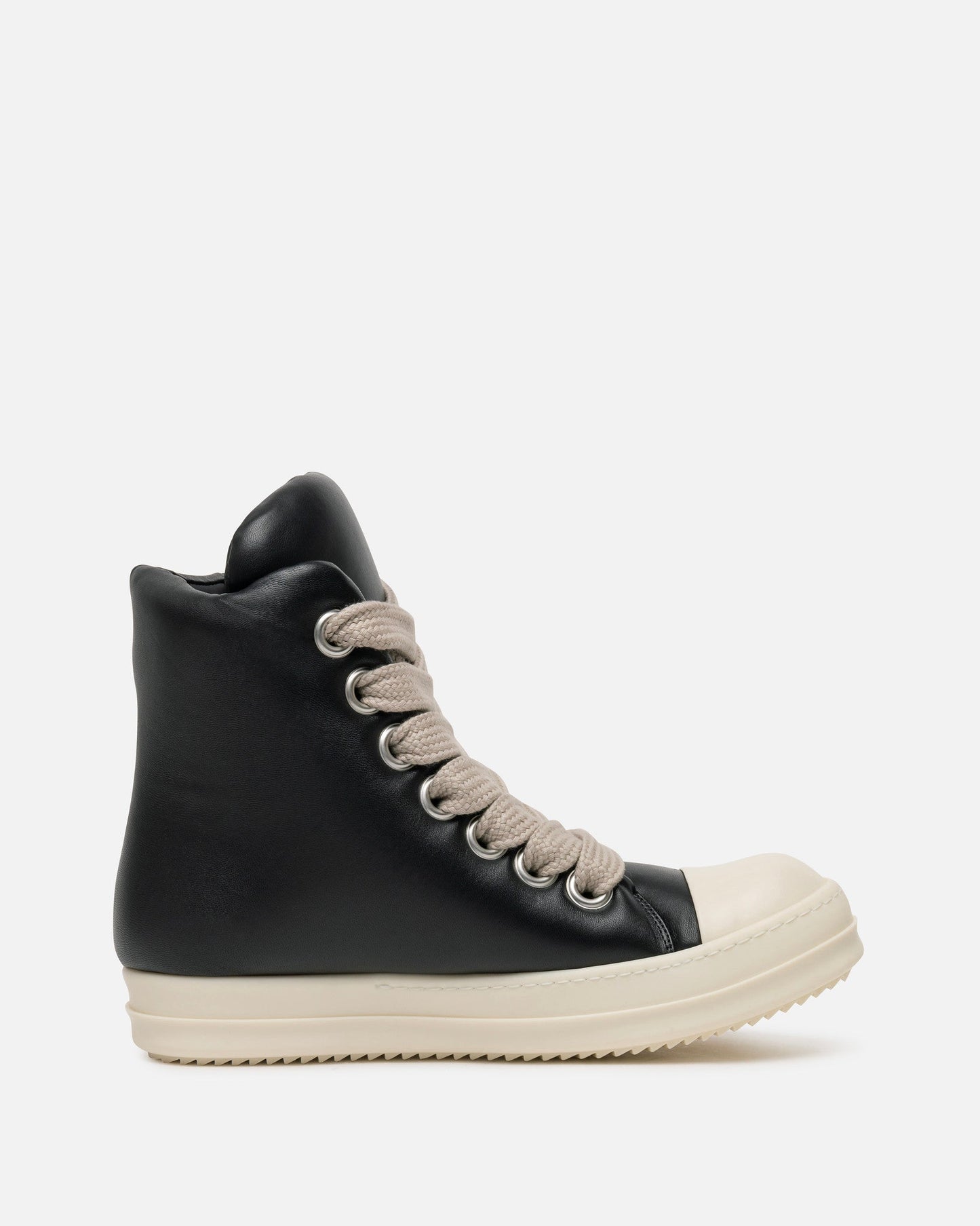 Rick Owens Men's Sneakers Jumbo Lace Padded Ramones in Black/Milk