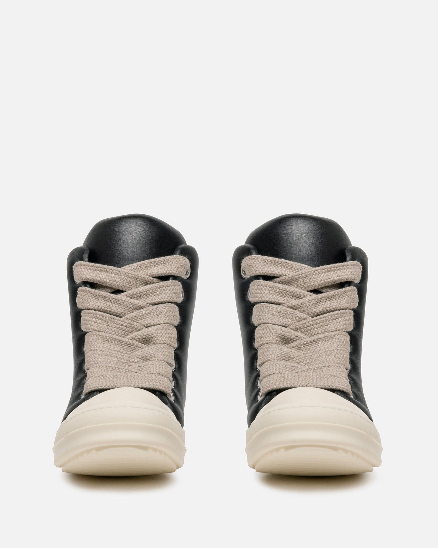 Rick Owens Men's Sneakers Jumbo Lace Padded Ramones in Black/Milk