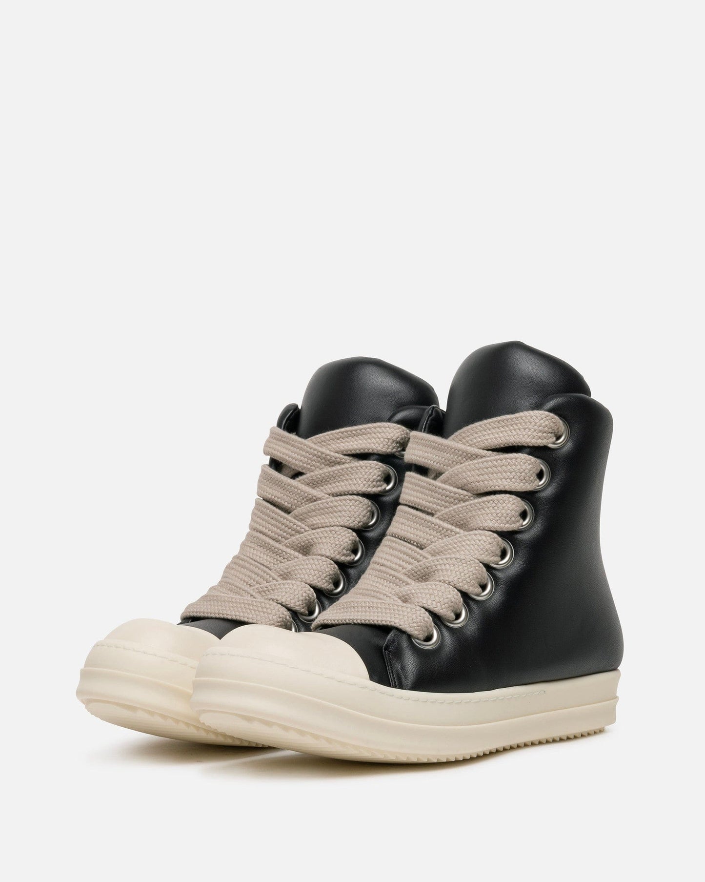 Rick Owens Men's Sneakers Jumbo Lace Padded Ramones in Black/Milk