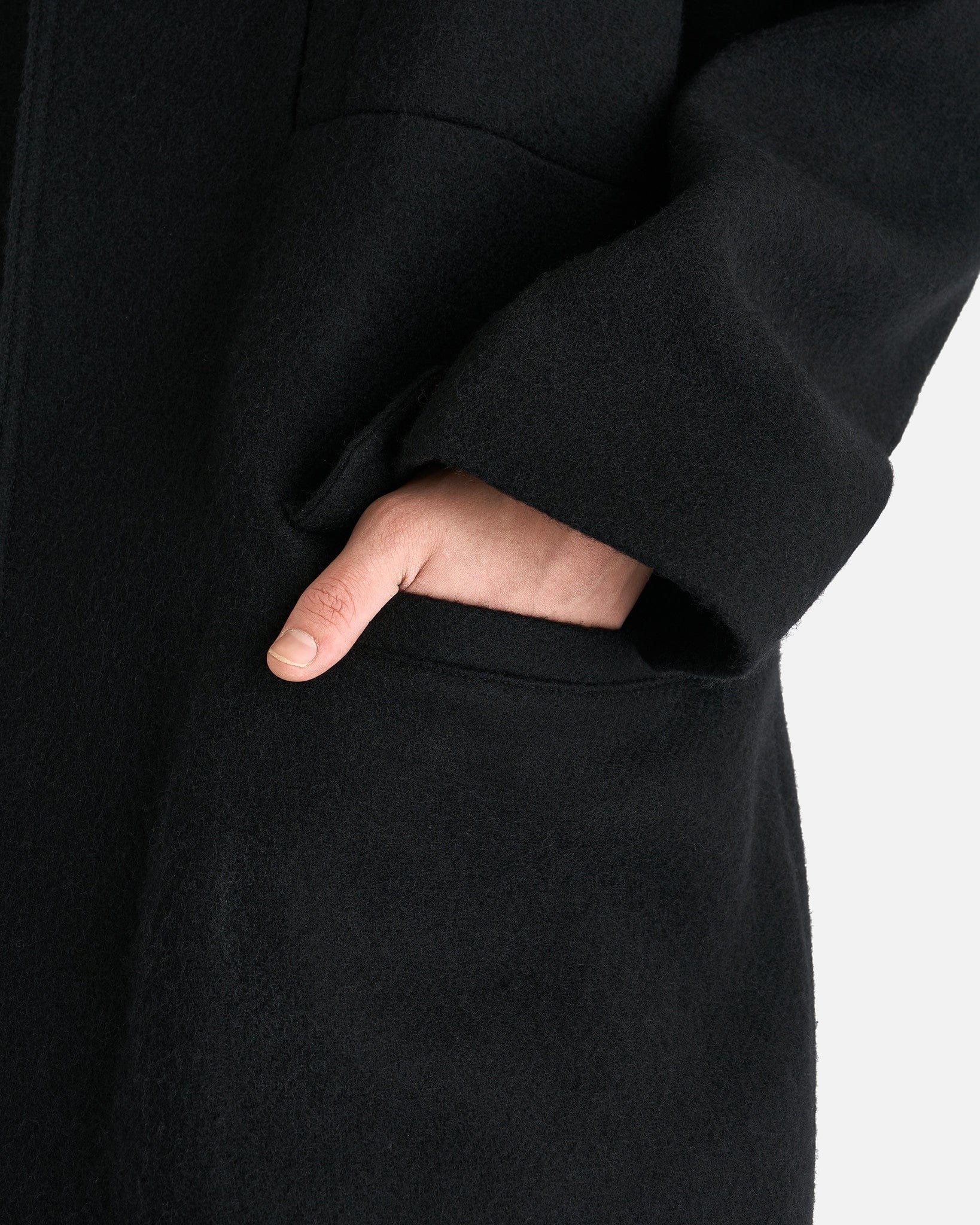 Rick Owens Men's Coat Jumbo Mac Coat in Black