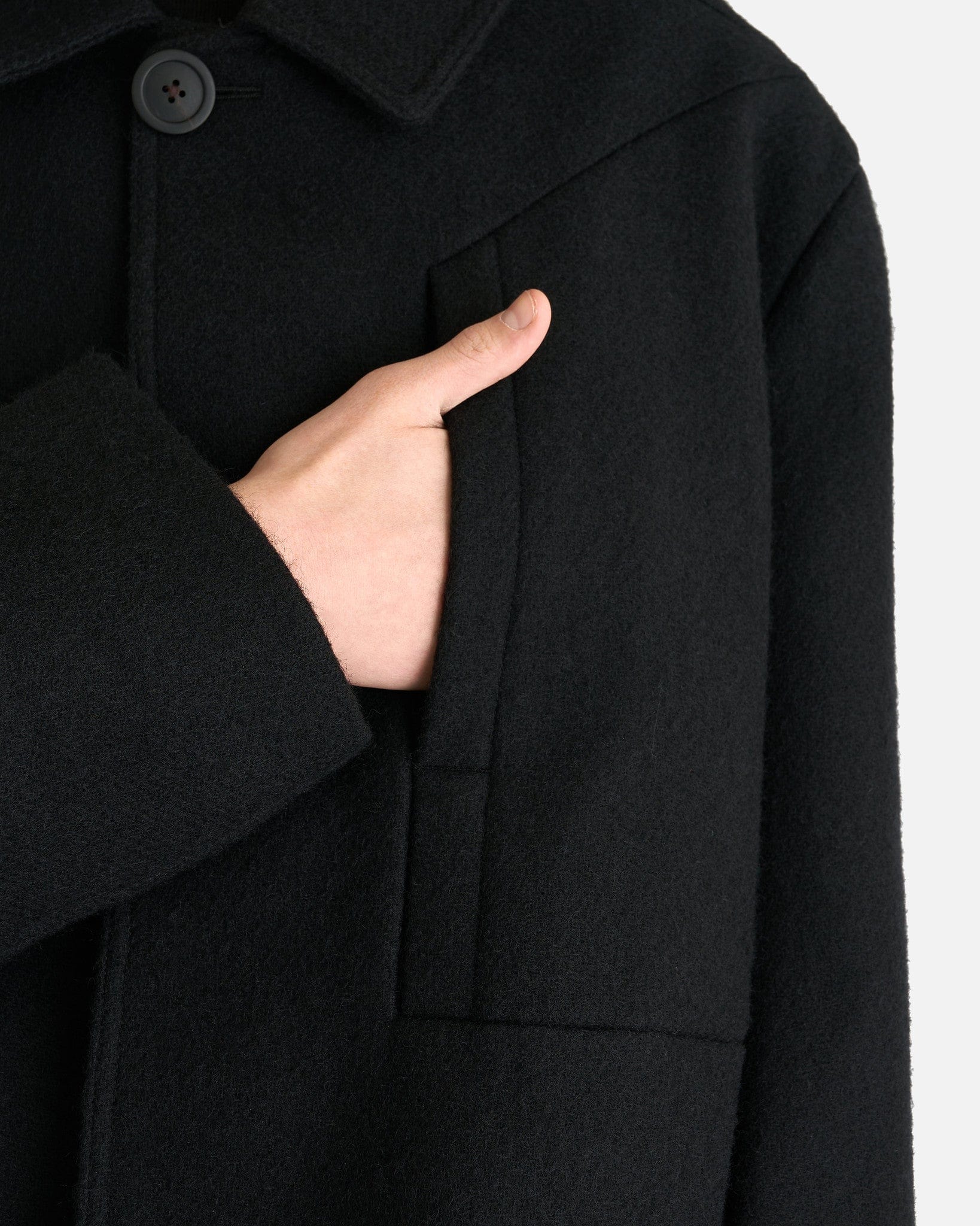 Rick Owens Men's Coat Jumbo Mac Coat in Black