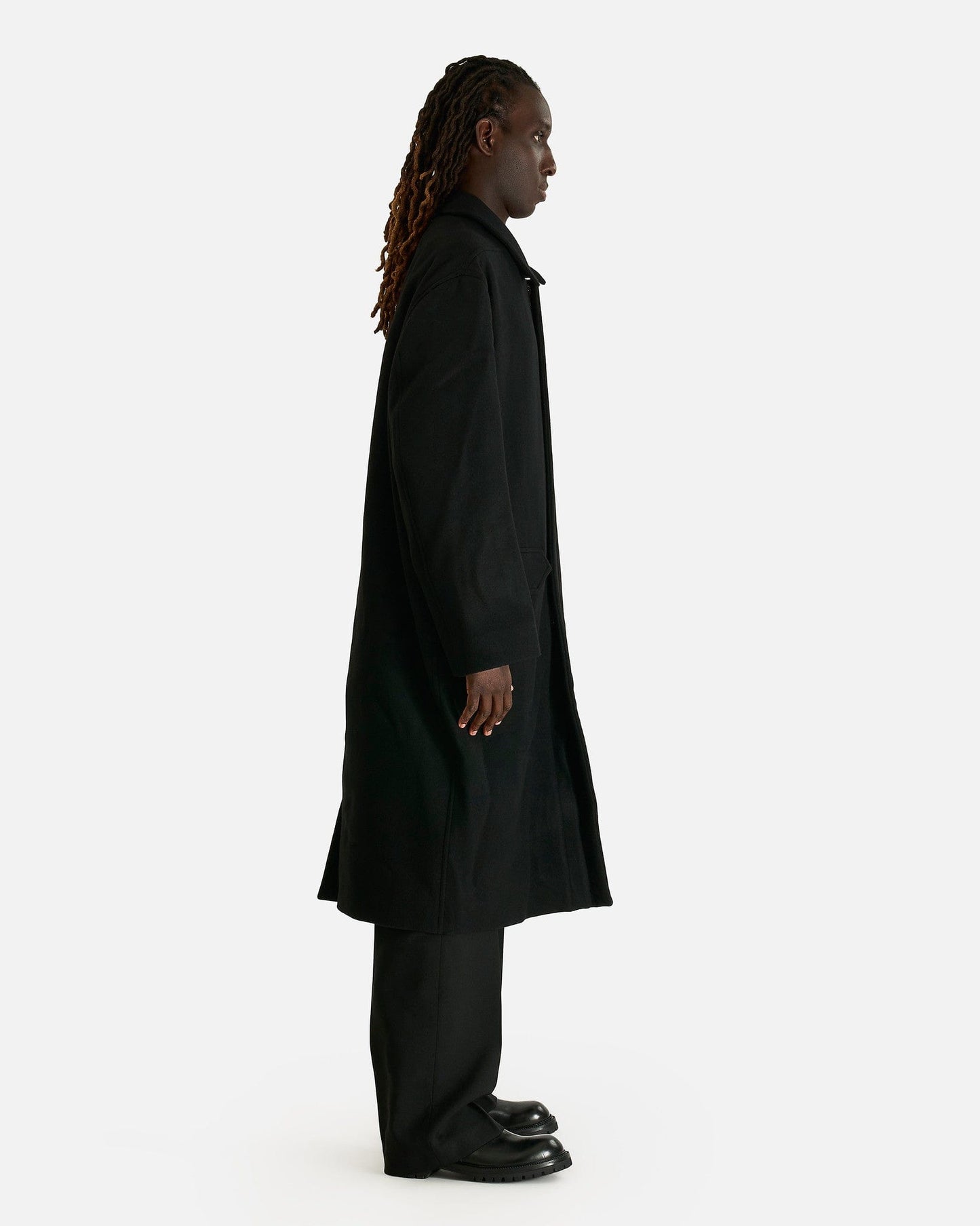 Rick Owens Men's Coat Jumbo Mac in Black
