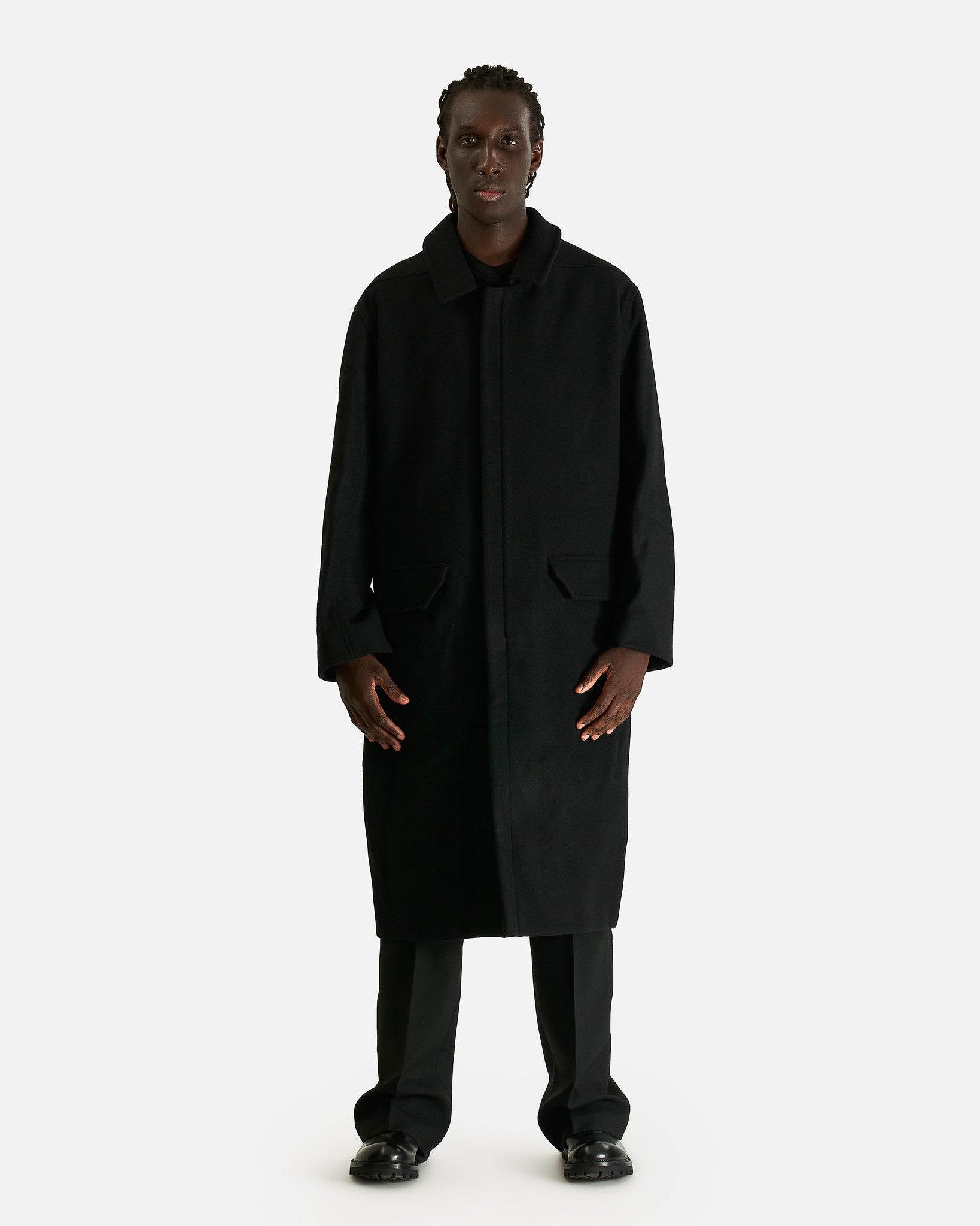 Rick Owens Men's Coat Jumbo Mac in Black