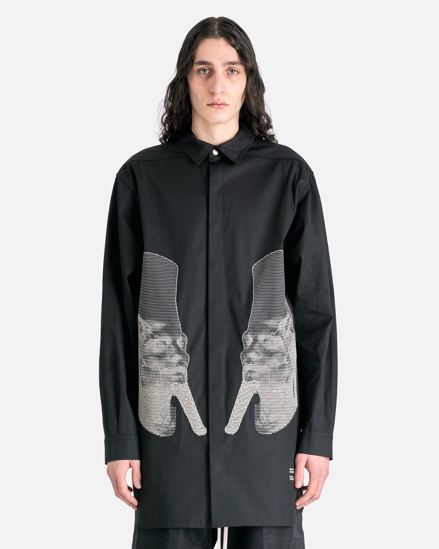 Rick Owens Men's Jackets Jumbo Outershirt in Black/Pearl