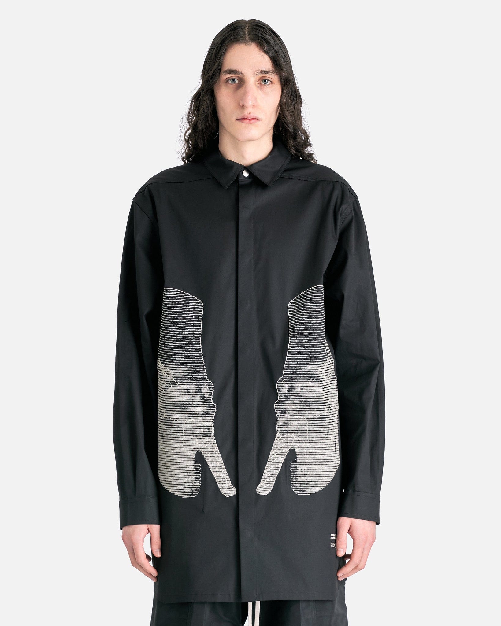 Rick Owens Men's Jackets Jumbo Outershirt in Black/Pearl