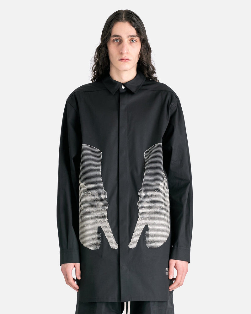 Rick Owens Men's Jackets Jumbo Outershirt in Black/Pearl