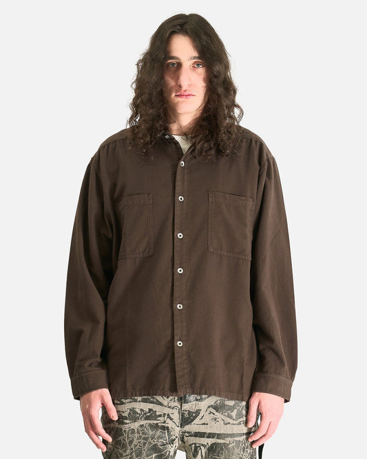 Rick Owens DRKSHDW Men's Shirts Jumbo Outershirt in Dark Dust