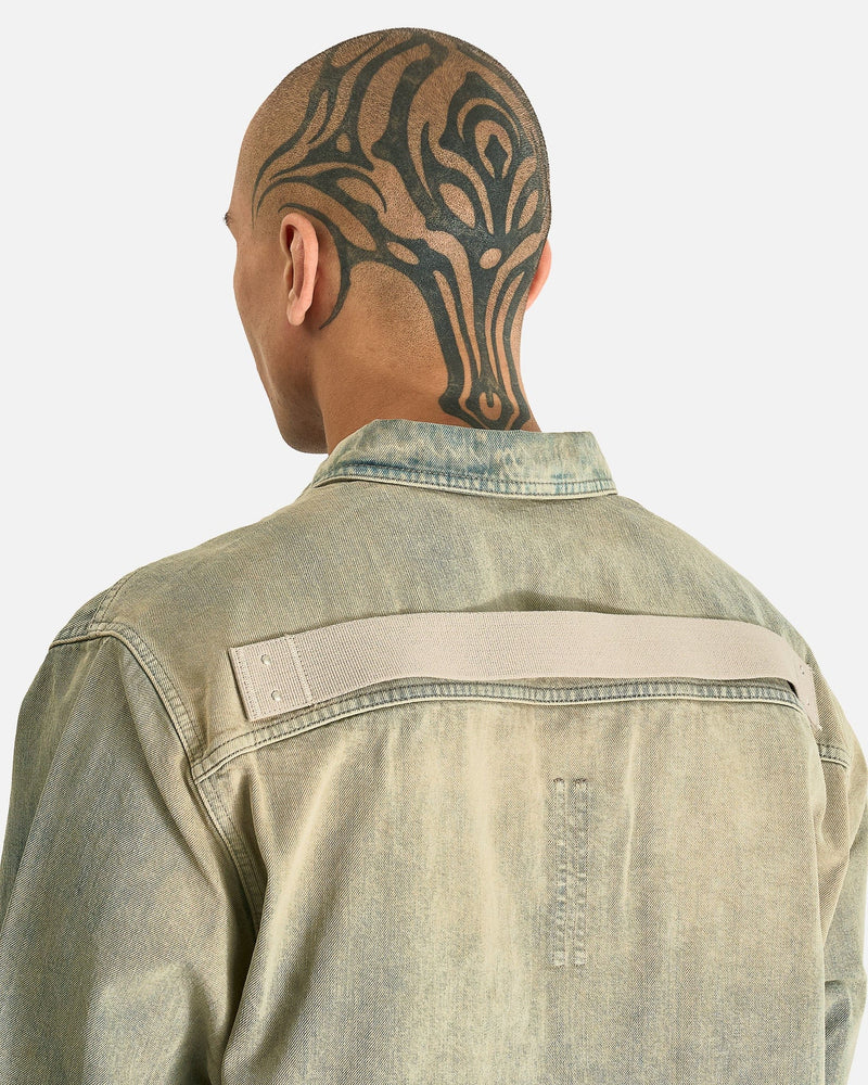 Rick Owens DRKSHDW Men's Shirts Jumbo Outershirt in Mineral Pearl