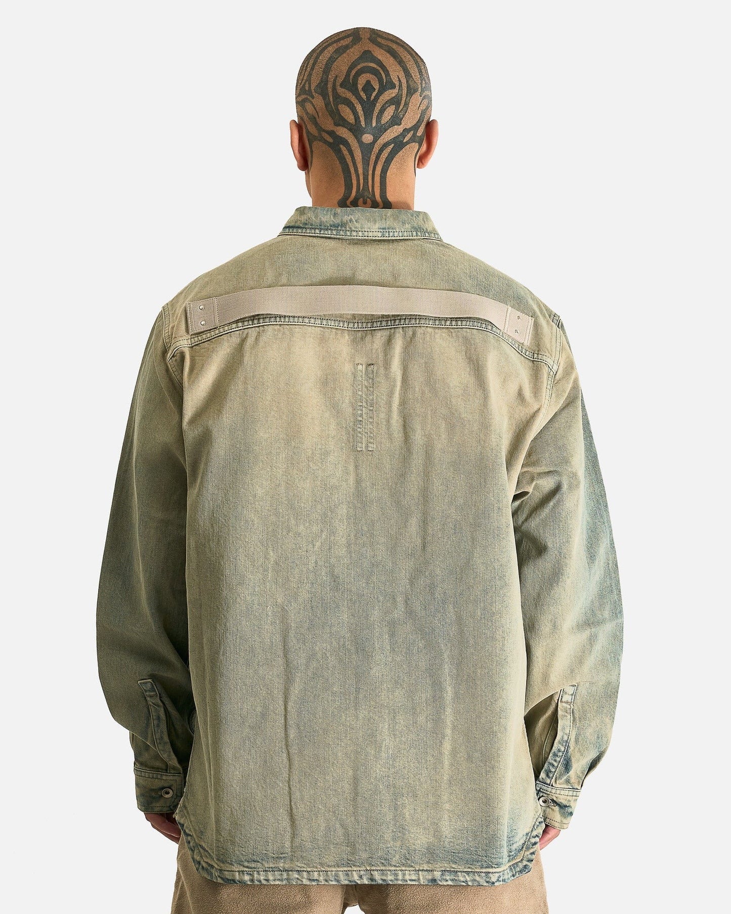 Rick Owens DRKSHDW Men's Shirts Jumbo Outershirt in Mineral Pearl
