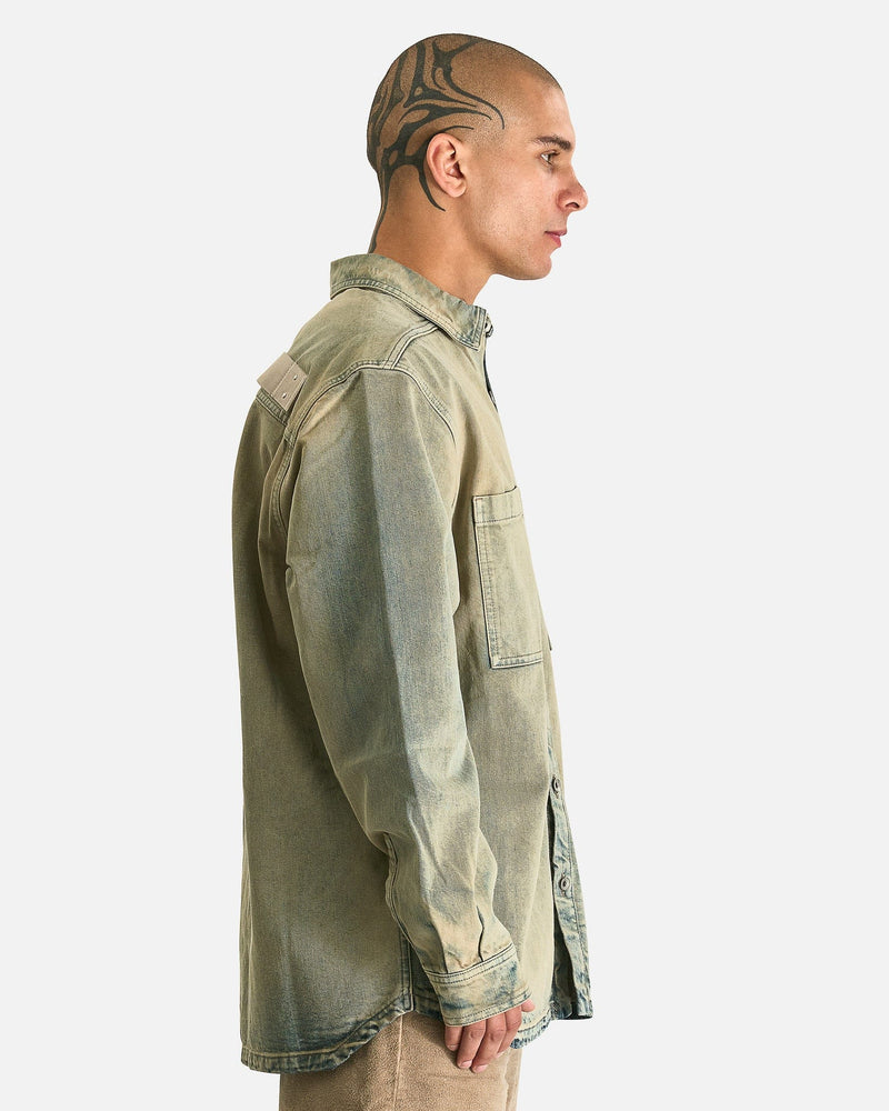 Rick Owens DRKSHDW Men's Shirts Jumbo Outershirt in Mineral Pearl