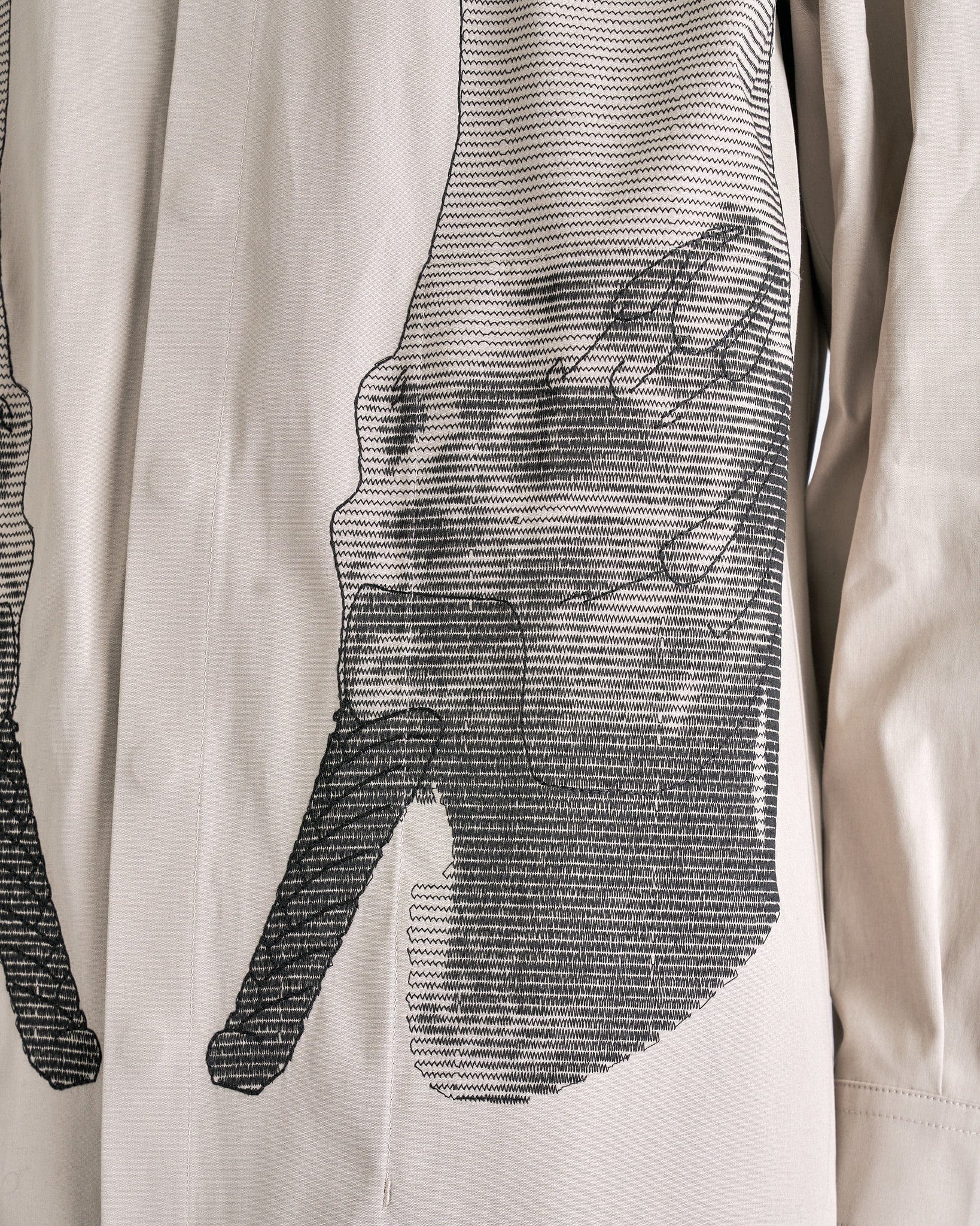 Rick Owens Men's Jackets Jumbo Outershirt in Pearl/Black