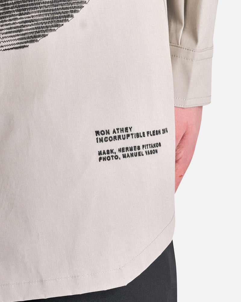 Rick Owens Men's Jackets Jumbo Outershirt in Pearl/Black