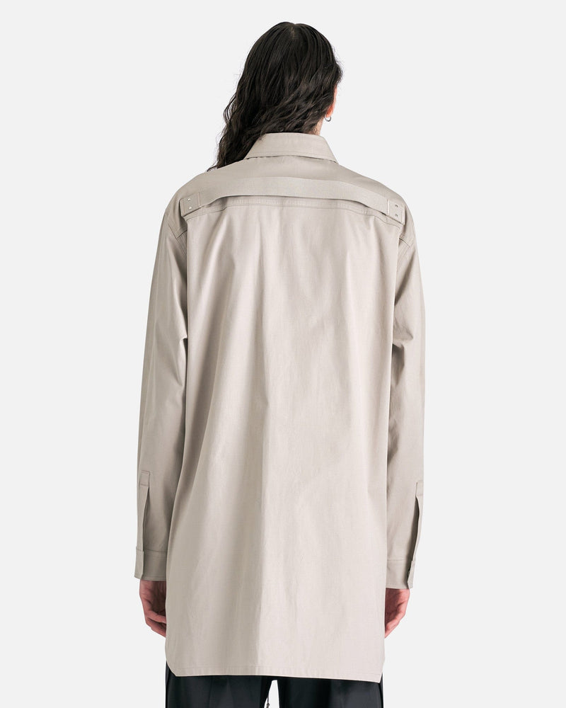 Rick Owens Men's Jackets Jumbo Outershirt in Pearl/Black