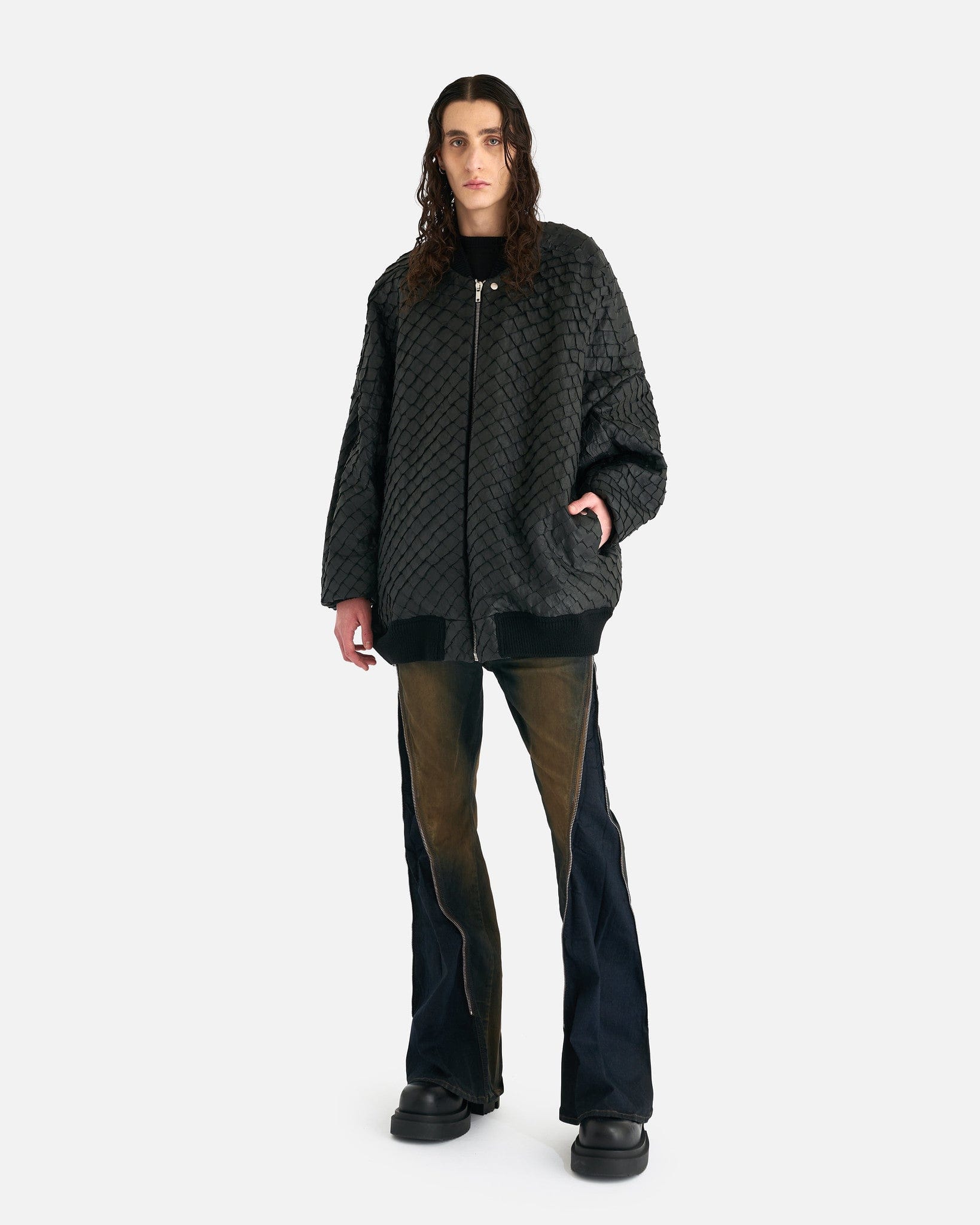 Rick Owens Men's Jackets Jumbo Peter Flight Jacket in Black
