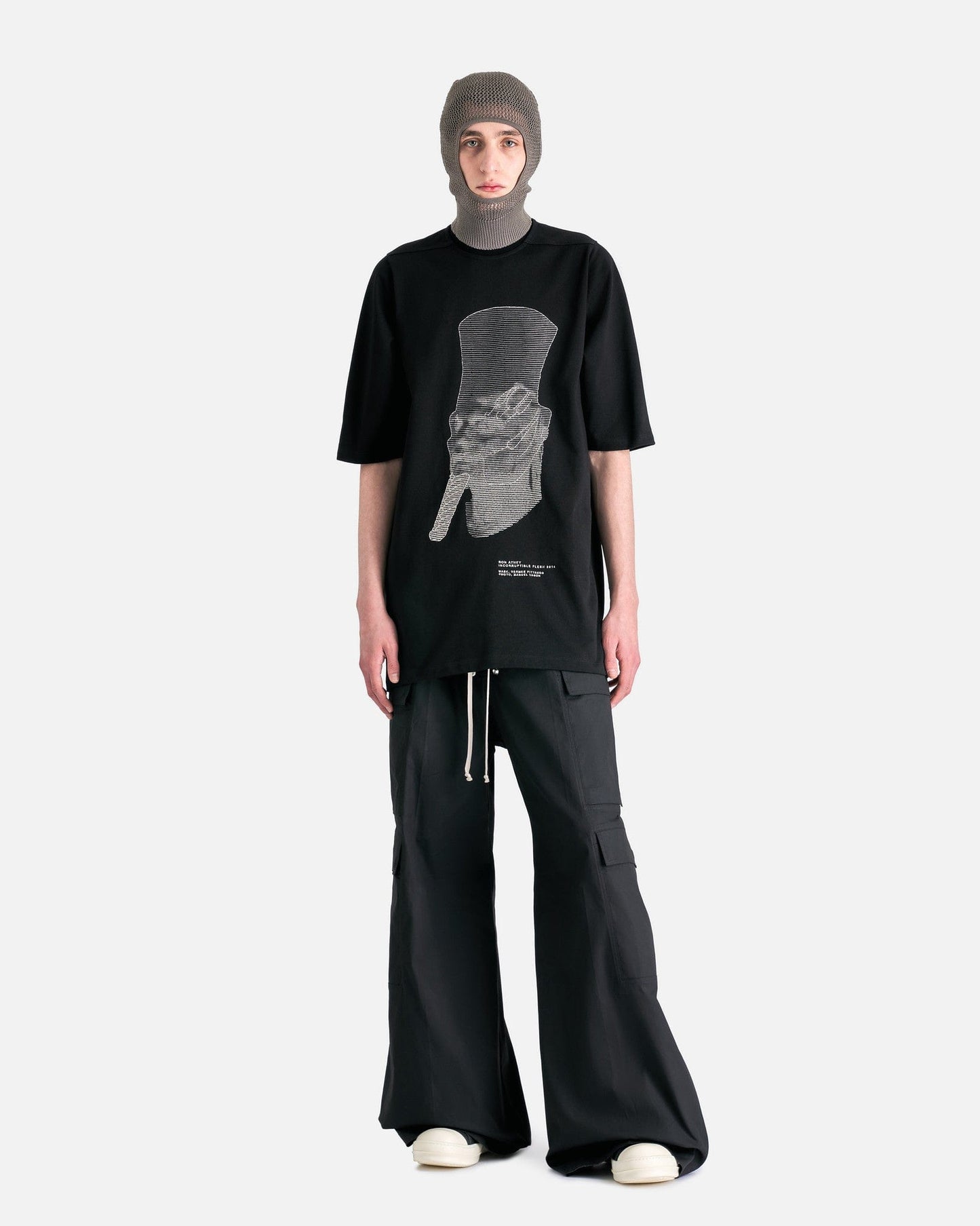Rick Owens Men's T-Shirts Jumbo Short Sleeve T-Shirt in Black/Pearl