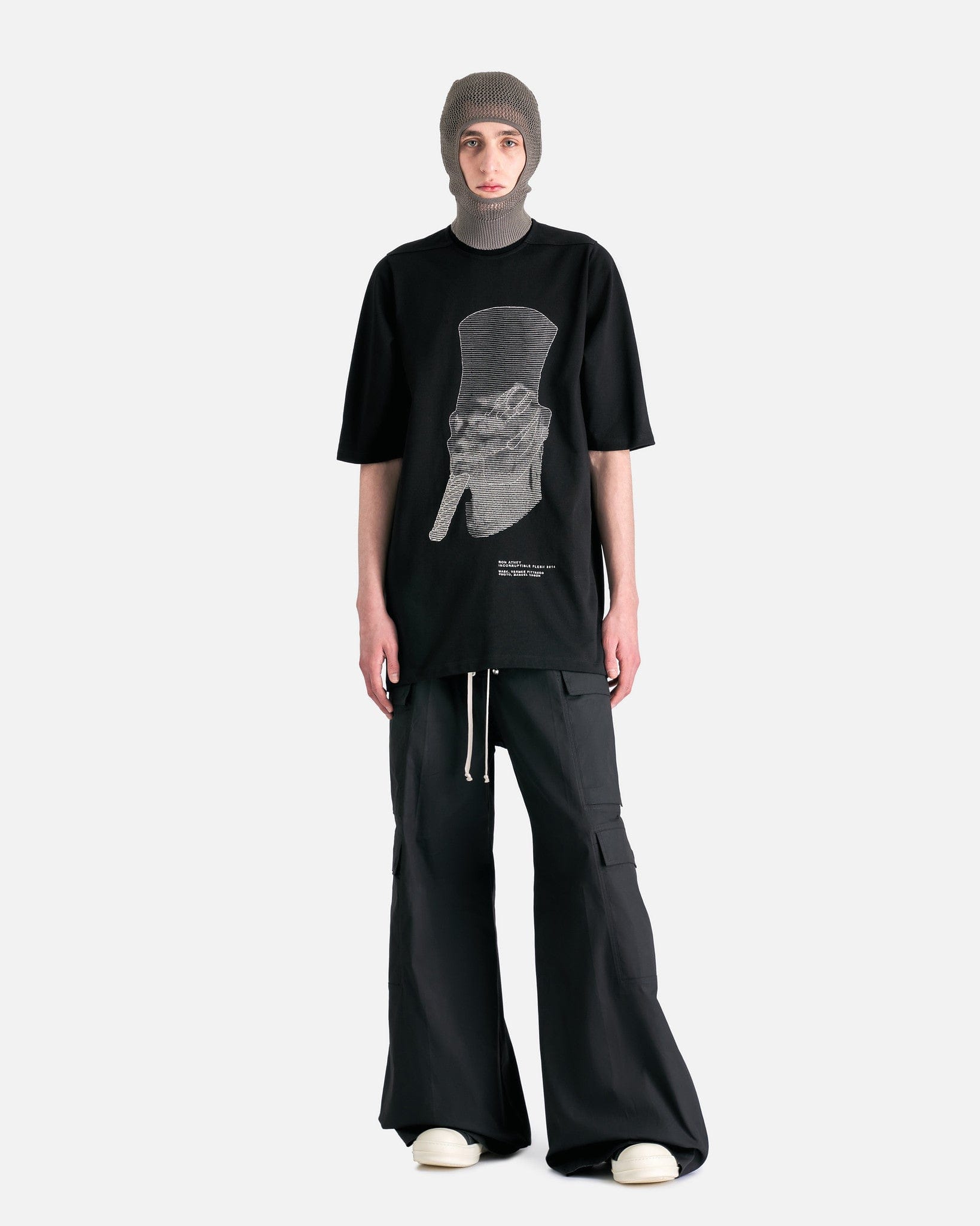 Rick Owens Men's T-Shirts Jumbo Short Sleeve T-Shirt in Black/Pearl