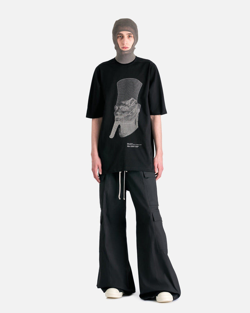 Rick Owens Men's T-Shirts Jumbo Short Sleeve T-Shirt in Black/Pearl